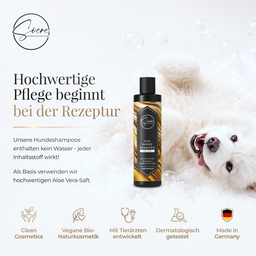 Natürliches Welpen Shampoo für sensitive Haut | Veganes Hundeshampoo (250ml)