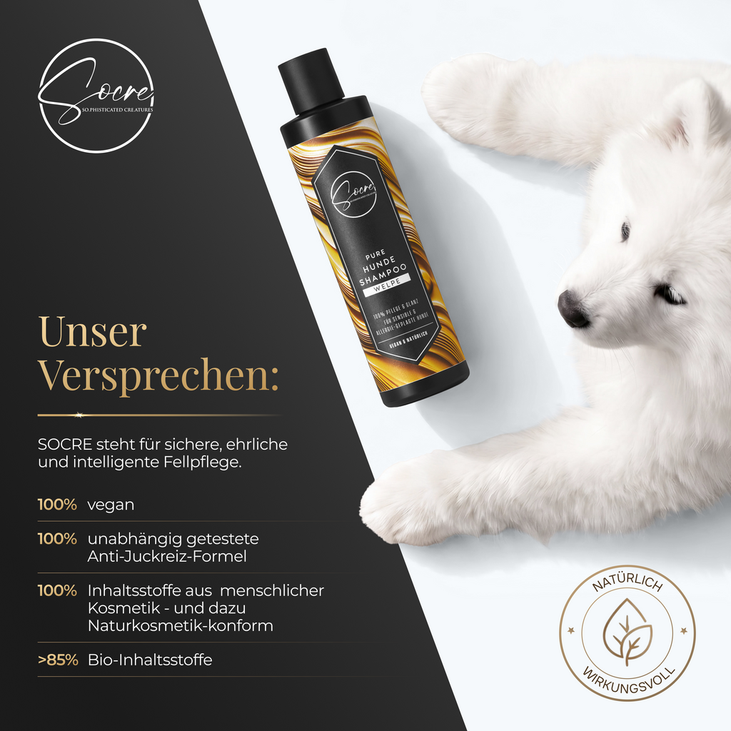 Natürliches Welpen Shampoo für sensitive Haut | Veganes Hundeshampoo (250ml)